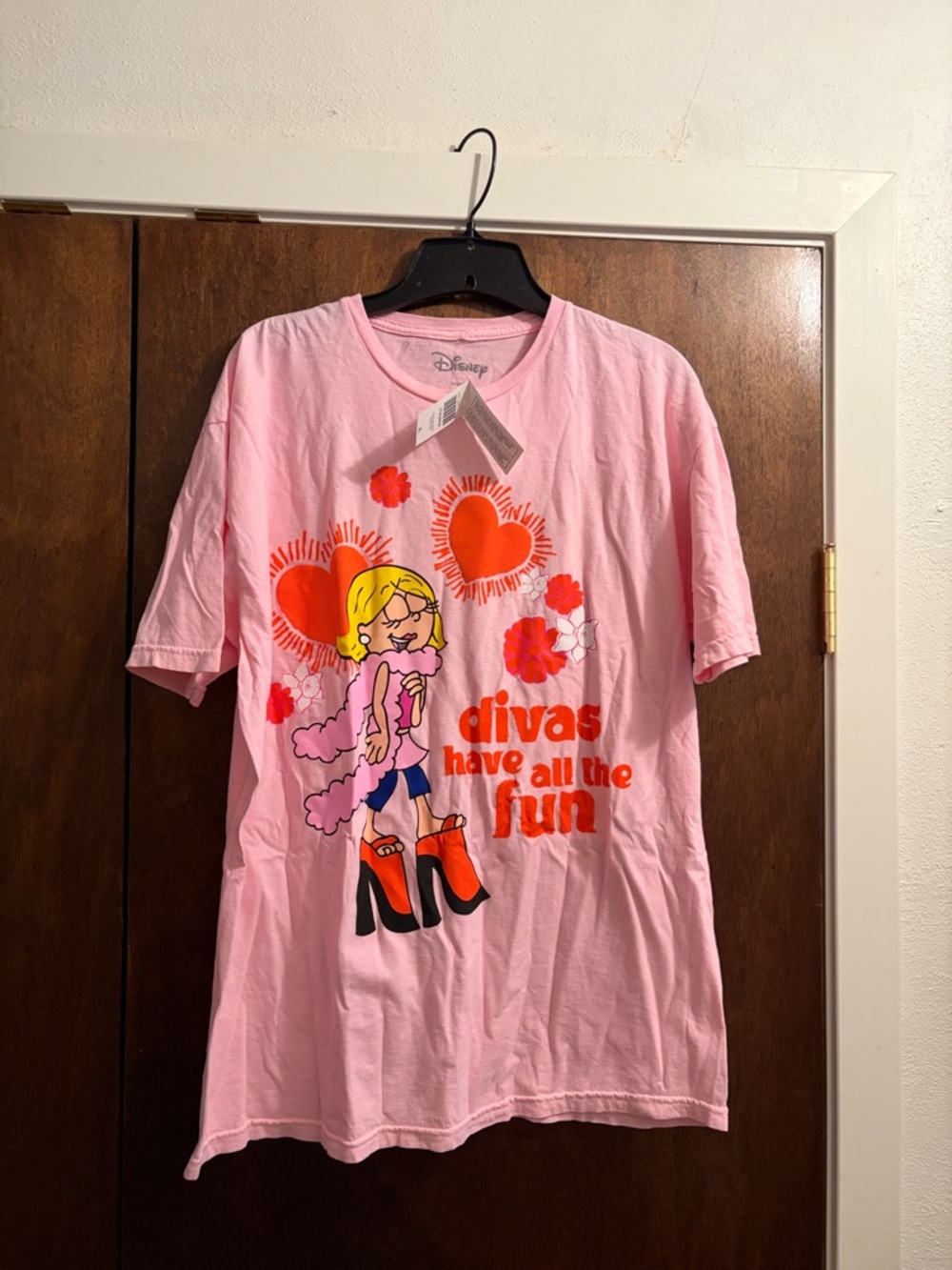 NWT Disney Pink 'Divas Have All the Fun' Graphic Tee